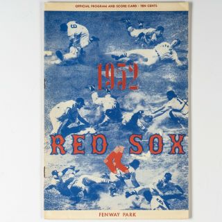 1952 Boston Red Sox Program Score Card Unscored Fenway Park Yankees C7