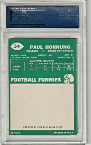 1960 Topps Football 54 Paul Hornung HOFer PSA 7 Case 2