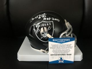 Oakland Raiders Jerry Rice " Hof 2010 " Signed Blaze Mini Helmet Bas Beckett