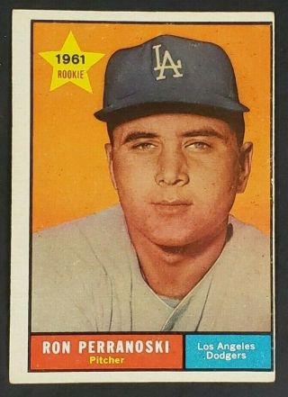 1961 Topps Baseball Card High Ron Perranoski 525 Exmt Range Rc O/c Bv $60