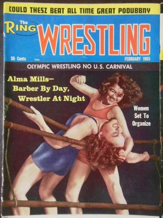 4 Vintage Girl Wrestling Magazines 1965 and 1967 2