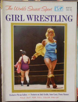 4 Vintage Girl Wrestling Magazines 1965 and 1967 3