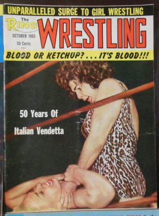 4 Vintage Girl Wrestling Magazines 1965 and 1967 5