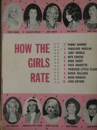 4 Vintage Girl Wrestling Magazines 1965 and 1967 8