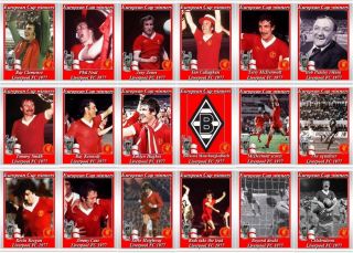 Liverpool European Cup Winners 1977 Football Trading Cards
