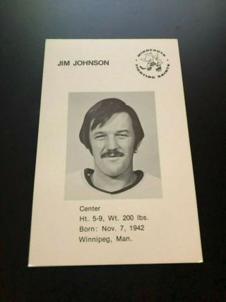 RARE WHA Jim Johnson Minnesota Fighting Saints Team Issued Post Cards Hockey NMT 2