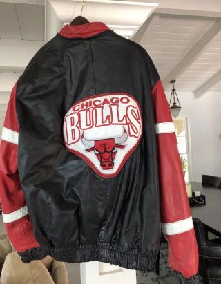 Vintage Chicago Bulls Nba Leather Jacket Large Made In The Usa