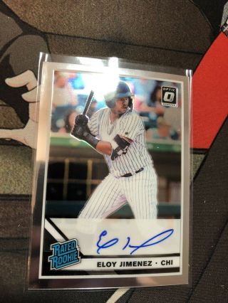 Eloy Jimenez 2019 Donruss Optic Rated Rookie On Card Auto Chicago White Sox Rc