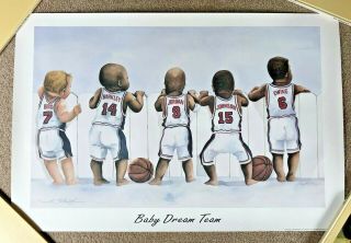 1994 Kenneth Gatewood Olympic " Baby Dream Team " Poster 24x36 " Jordan