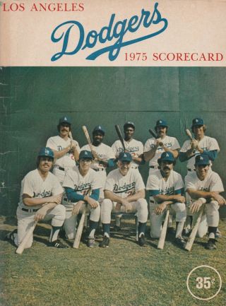 1975 Houston Astros At Los Angeles Dodgers Baseball Program Ron Cey Homerun