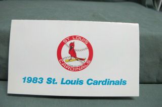 1983 St Louis Cardinals Baseball Schedule