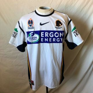 Nike On Field Authentic Nrl Brisbane Broncos Rugby Jersey Large White Football