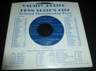 1982 Penn State Football National Championship Team 45 Rpm Record Album Number 1