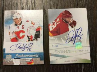 2009 - 10,  2010 - 11 The Cup Jarome Iginla Enshrinements Auto Jersey Number 12/50