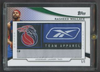 2009 - 10 Topps Legendary Rasheed Wallace Pistons Laundry Tag Patch 1/1