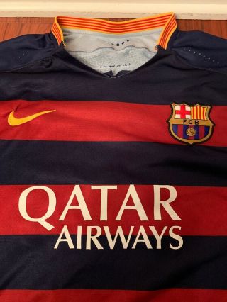 2015 - 2016 Nike FC Barcelona Home Jersey - Barca Hoops Shirt - Size L Iniesta 8 2