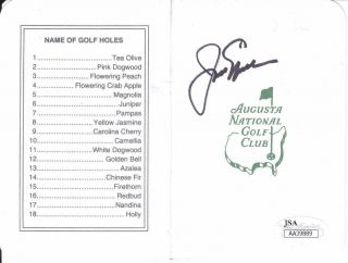 Jack Nicklaus Signed (a 10) Autograph Augusta Masters Scorecard Jsa Aa39889