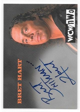 Topps Wcw Nwo Bret Hitman Hart On Card Auto Autograph 1998 1999 Wwe Wwf
