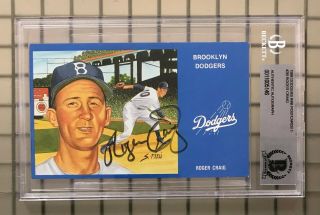 Roger Craig Signed Auto 1988 Dodgers Rini Postcards 3b Beckett Bas Slabbed