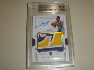 2017 - 18 National Treasures Gold Rookie Patch Auto Rpa Josh Hart 05/10 Bgs 9.  5 10