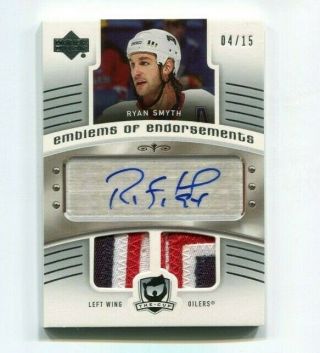 2005 - 06 The Cup Emblems Of Endorsements 04/15 Ryan Smyth Ee - Rs 3 - 3 Clr