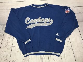 Vintage Dallas Cowboys Starter Pullover Sweater Mens Xl Large 90s Nfl Aikman Vtg