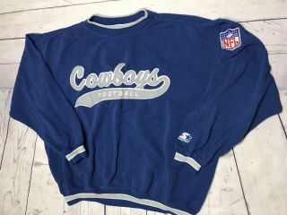 Vintage Dallas Cowboys Starter Pullover Sweater Mens Xl Large 90s Nfl Aikman Vtg 2