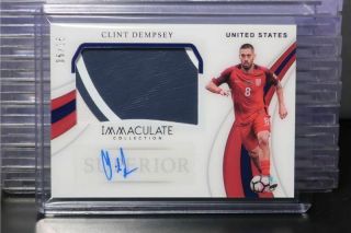2018 - 19 Immaculate Clint Dempsey Superior Match Worn Patch Auto 05/15 Usa Rg