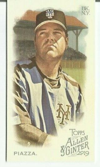 2019 Topps Allen & Ginter Mike Piazza Mini Ext Rip Card Extended Ssp 384 Mets