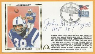 John Mackey Hall Of Fame Autographed Gateway Stamp Envelope Canton Hof Postmark
