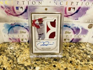 2019 Topps Definitive Rhys Hoskins Phillies Gold Framed Auto Jumbo Patch 1/10