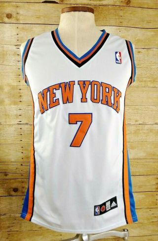 Carmelo Anthony York Knicks Jersey Adidas White Sewn Men 50 Euc