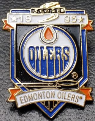 Vintage 1995 Edmonton Oilers Pinnacle Collectible Pin - Nhl Officially Licensed