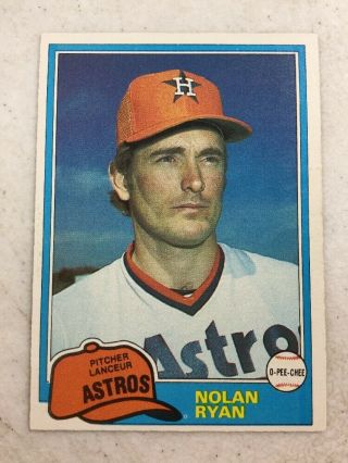 1981 O Pee Chee 240 Nolan Ryan Card Astros