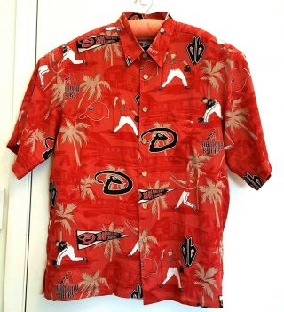 Reyn Spooner 2001 Az Diamondbacks Mlb World Series Hawaiian Aloha Shirt Xxl