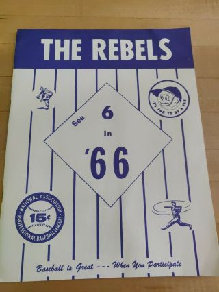 1966 Montgomery Rebels Minor League Baseball Scorecard Program Scorebook Tigers