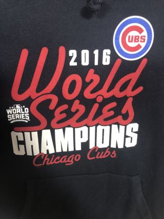 2016 World Series Champions 47 Chicago Cubs Mens L Hoodie Navy Blue