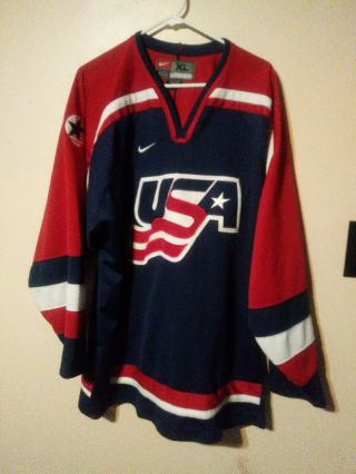 Vintage Nike Usa Olympic Team Hockey Jersey Sz.  Xl