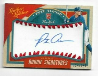 Pete Alonso 2019 Leather And Lumber Rc Baseball Signature 124/149 - Mets (b)
