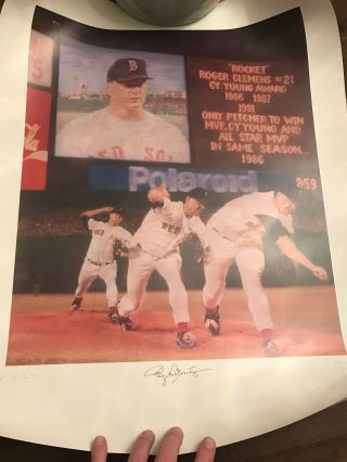 Roger Clemens " The Rocket " Auto Signed Limited Edition Lithograph Red Sox Hof Nr