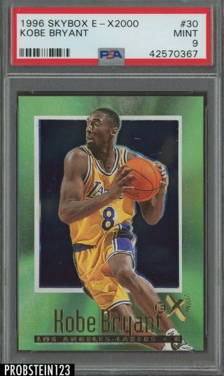 1996 - 97 Skybox E - X2000 30 Kobe Bryant Los Angeles Lakers Rc Rookie Psa 9