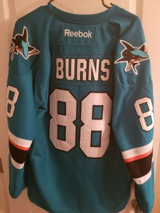 San Jose Sharks Brent Burns Teal Jersey 88size 50 L/xl