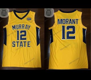 Ja Morant Murray State Basketball Stitched Jersey Yellow S - 2xl