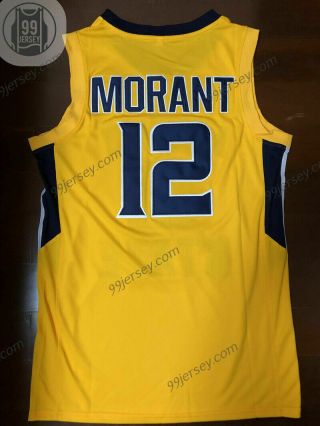 Ja Morant Murray State Basketball Stitched Jersey Yellow S - 2XL 2