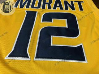 Ja Morant Murray State Basketball Stitched Jersey Yellow S - 2XL 3