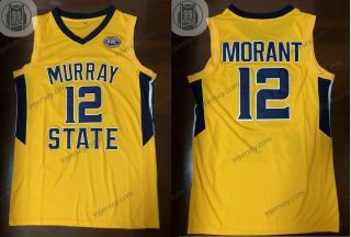 Ja Morant Murray State Basketball Stitched Jersey Yellow S - 2XL 4