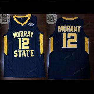 Ja Morant Murray State Basketball Stitched Jersey Navy Blue S - 2xl