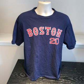 Kevin Youkilis Boston Red Sox T Shirt Mlb Baseball Navy Blue Mens Large