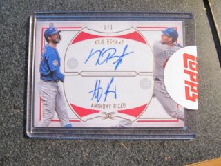 2019 Topps Definitive Kris Bryant & Anthony Rizzo 1/1 Dual Auto Uncirculated