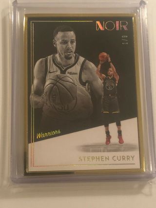 2018 - 19 Panini Noir Stephen Curry Gold Frame Statement Edition 1/9 Warriors Sp